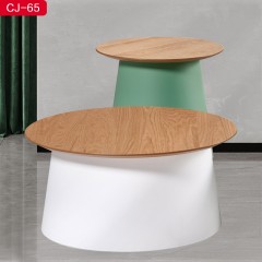 千匠一品 现代极简PP塑料+中纤板桌面圆几CJ-65-C