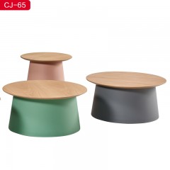 千匠一品 现代极简PP塑料+中纤板桌面圆几CJ-65-C