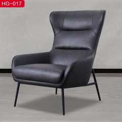 千匠一品 现代极简仿真皮+内部铁架+密度海绵+钢架休闲椅HG-017-C