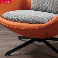 千匠一品 现代极简优质科技布+棉麻布+高密度海绵+五金钢架休闲椅HG-080-H