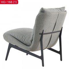 千匠一品 现代极简优质棉麻布+公仔羽绒+弯板+五金架休闲椅HG-168-H