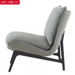 千匠一品 现代极简优质棉麻布+公仔羽绒+弯板+五金架休闲椅HG-168-H