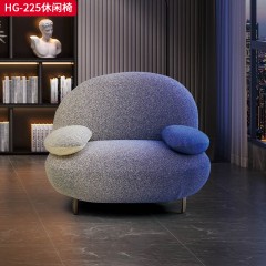 千匠一品 意式极简风格 3D针织面料+实木框架+高回弹海绵 网红款休闲椅 HG-225-X