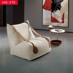 千匠一品 意式极简风格 优质麻布面料+泡泡颗粒 高档大气休闲椅 HG-270-X