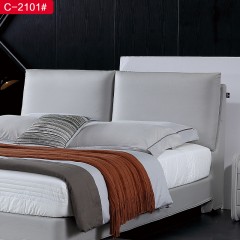 △千匠一品现代极简实木框架+科技布+钢木排骨架1.8床C-2101-C