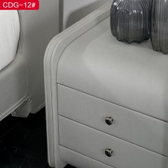 △千匠一品现代极简板木+科技布柜体+双抽床头柜CDG-12#-C
