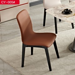 △千匠一品 现代极简仿真皮+橡胶木实木底框餐椅CY-005#-C