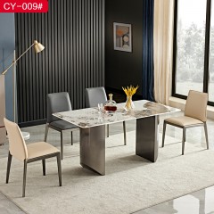 △千匠一品现代极简进口超纤皮+304不锈钢架子餐椅CY-009#-C