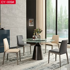 △千匠一品现代极简进口超纤皮+304不锈钢架子餐椅CY-009#-C