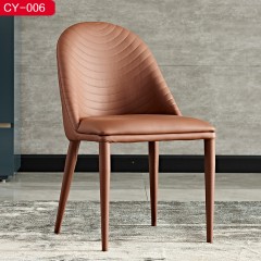 △千匠一品现代极简仿真皮+五金碳钢架子餐椅CY-006-C