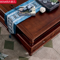 【精品】千匠一品 轻奢美式优质白橡木+松木实木板1.1m四方茶几805-H