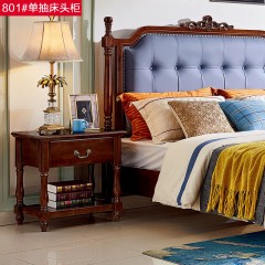 【精品】千匠一品 轻奢美式优质白橡木+松木实木板单抽床头柜801-H