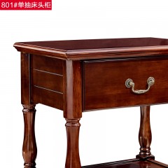 【精品】千匠一品 轻奢美式优质白橡木+松木实木板单抽床头柜801-H