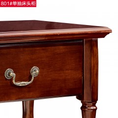 【精品】千匠一品 轻奢美式优质白橡木+松木实木板单抽床头柜801-H