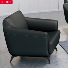 千匠一品 办公家具优质西皮+高密度海绵+桉木木架+不锈钢脚沙发JF-838-H