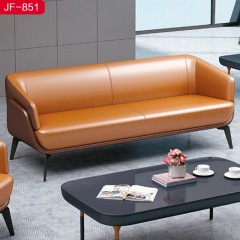 千匠一品 办公家具优质仿纳帕皮+高密度海绵+桉木木架+五金脚沙发JF-851-H