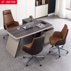 千匠一品 办公家具R350铝合金哑光脚+海绵+纳帕皮办公椅-JF-8870B-X