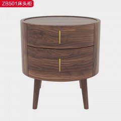 △【精品】千匠一品 轻奢新中式多层实木贴乌金木薄片+优质五金+乌丝檀木床头柜-ZB501-J