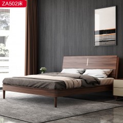 △【精品】千匠一品 轻奢新中式优质五金+进口松木床板+乌丝檀木1.5床-ZA502-J