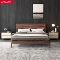 △【精品】千匠一品 轻奢新中式优质五金+进口松木床板+乌丝檀木1.5床-ZA502-J