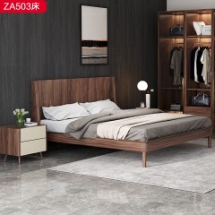 △【精品】千匠一品 轻奢新中式进口松木床板+乌丝檀木1.5床-ZA503-J