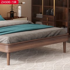 △【精品】千匠一品 轻奢新中式优质仿皮+高密度海绵+进口松木床板+乌丝檀木1.8床-ZA506-1-J