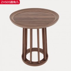 △【精品】千匠一品 轻奢新中式乌金木+优质岩板 乌丝檀木圆角几-ZH505-J