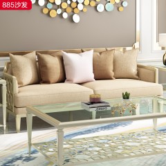 【精品】千匠一品 美式轻奢优质麻布+高密度海绵+欧洲榉木沙发885-H