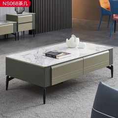 千匠一品现代极简优质岩板+板木结合茶几地柜斗柜组合-NS068-G