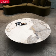 千匠一品现代风格优质不锈钢拉丝+真空镀灰钢颜色+岩板1m 1.2m茶几-CJ001-J