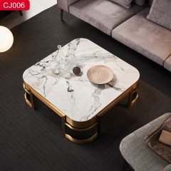 △【精品】千匠一品轻奢现代风格优质不锈钢拉丝+真空镀钛金颜色+岩板1m1.2m1.3m1.5m方茶几长茶几-CJ006-J