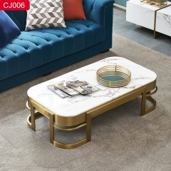 △【精品】千匠一品轻奢现代风格优质不锈钢拉丝+真空镀钛金颜色+岩板1m1.2m1.3m1.5m方茶几长茶几-CJ006-J