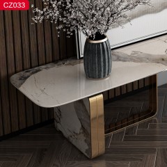 【精品】千匠一品轻奢现代风格优质不锈钢镀钛金+环保板烤漆柜+岩板1.8-2.6m电视柜-CZ033-J