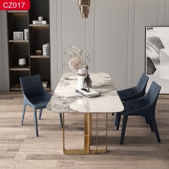 千匠一品现代风格优质不锈钢+电镀拉丝灰钢+钛金颜色1.6m 1.8m 2m 2.2m 2.4m 2.6m餐桌-CZ017-J