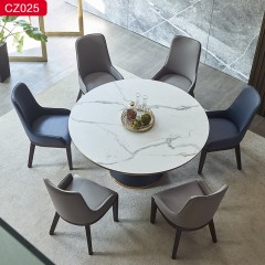 【精品】千匠一品轻奢现代风格优质碳素钢+喷砂黑色+钛金边框颜色+岩板1.3m 1.4m 1.5m 1.6m餐桌-CZ025-J
