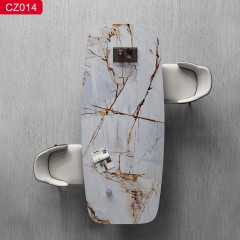 【精品】千匠一品轻奢现代风格优质不锈钢拉丝+真空镀古铜颜色+岩板2.4m 2.6m 2.8m餐桌-CZ014-J