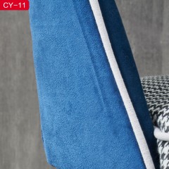 千匠一品现代风格优质棉麻+靠背绒布+白蜡木实木脚餐椅-CY-11-J