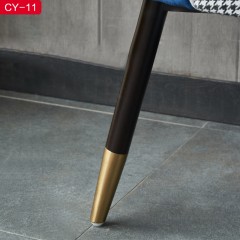 千匠一品现代风格优质棉麻+靠背绒布+白蜡木实木脚餐椅-CY-11-J