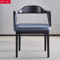 千匠一品现代风格优质白蜡木架子+半真PU皮餐椅-CY-10-J