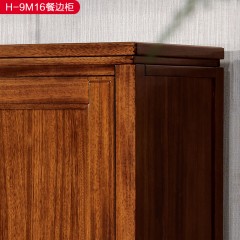 千匠一品新中式风格优质主材黄檀木框架+辅材楸木抽屉+铜质拉手餐边柜-H-9M16-X