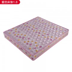 千匠一品现代风格优质高档织棉面料+高密度海绵+高碳精钢弹簧+天然椰棕+面料可拆洗1.8m床垫-爱恋-J