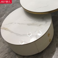 △【精品】千匠一品意式轻奢优质不锈钢镀金脚+环保板烤漆+岩板面1.5米茶几组合-J927-G