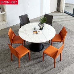 △【精品】千匠一品意式轻奢优质岩板+碳素钢底架1.35米餐桌-SPGN-007-G
