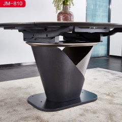 △【精品】千匠一品意式轻奢优质碳素钢+实木底架+进口岩板台面1.3米餐桌-JM-810-G