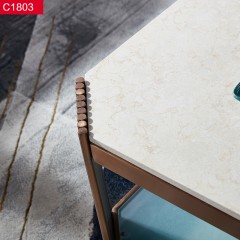 △【精品】千匠一品轻奢意式风格优质人造大理石+不锈钢封釉1.3m茶几-C1803-X
