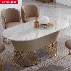 △【精品】千匠一品轻奢意式风格优质人造大理石+扪皮（仿真皮）+不锈钢封釉-A1965-X