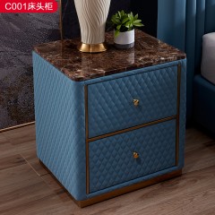 △【精品】千匠一品轻奢意式风格优质高级磨砂皮不锈钢1.8m床-C2042-X