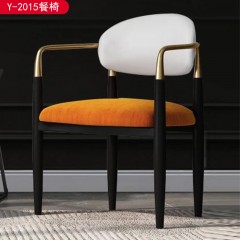 △【精品】千匠一品轻奢意式风格优质密度高海绵+不锈钢扪皮餐椅-Y-2015-X