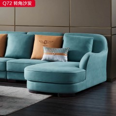【精品】千匠一品 现代轻奢科技布+实木内框架+实木脚转角沙发-Q72-S
