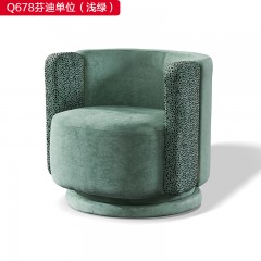 【精品】千匠一品 现代轻奢绒布+填充高密度海绵单位休闲椅-Q678-S